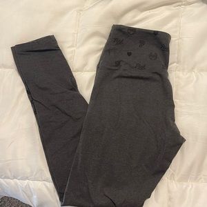 PINK gray high rise leggings, size Medium